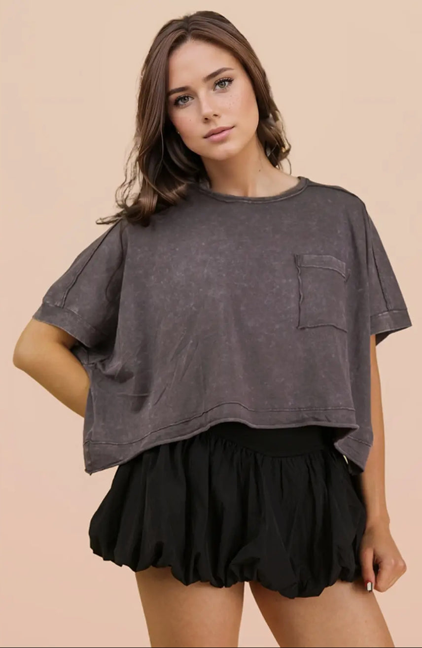 Crop tee black