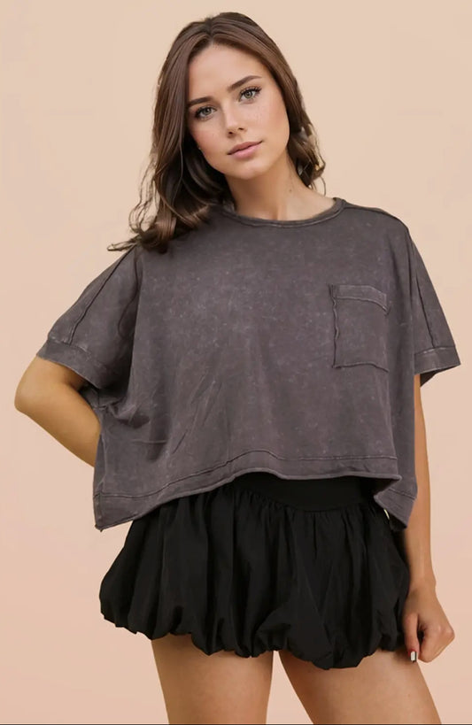 Crop tee black