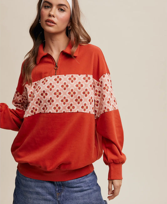 Red retro pullover