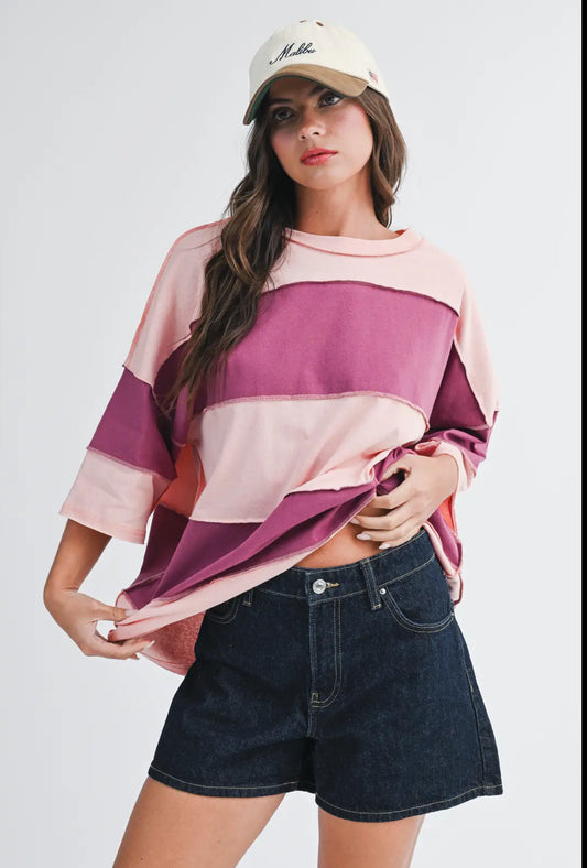 Cherry ice rugby stripe tee