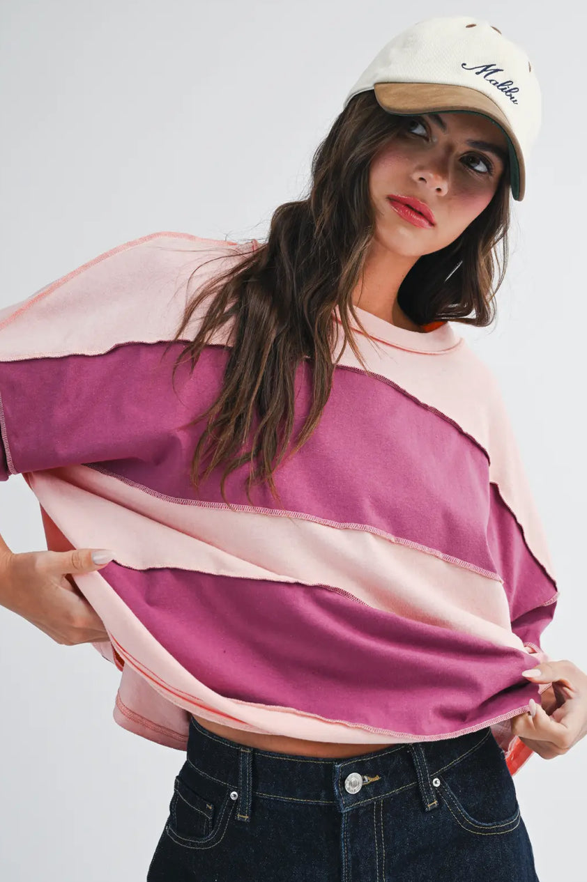Cherry ice rugby stripe tee