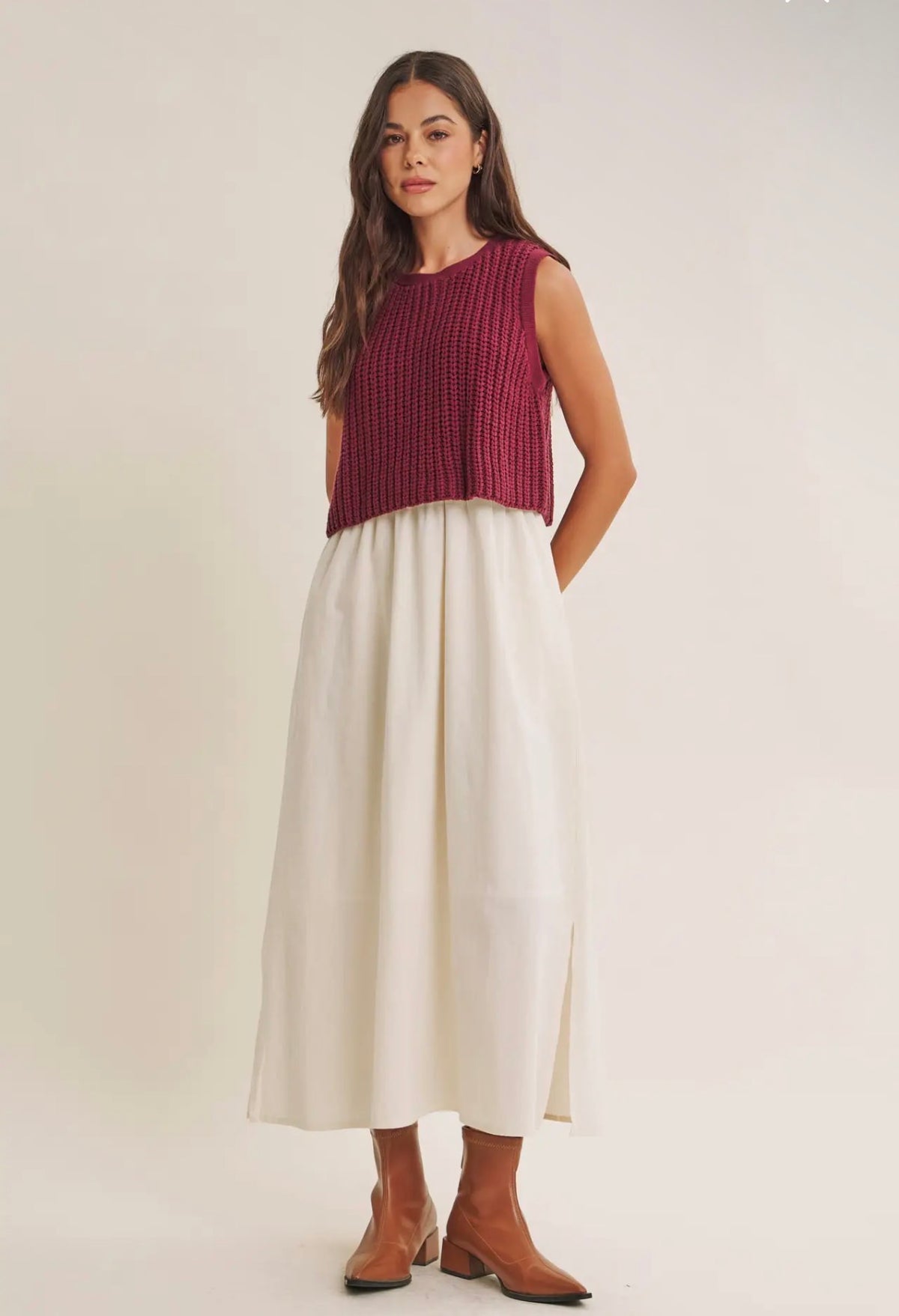 Amber Burgundy Knit dress