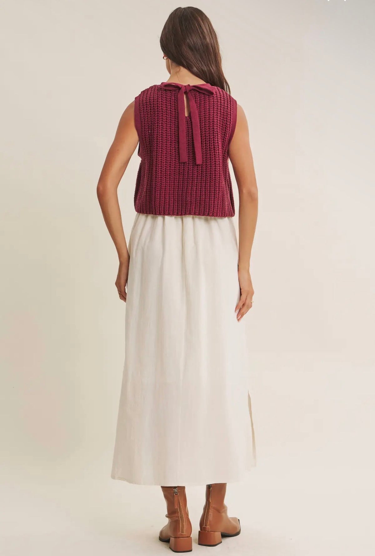 Amber Burgundy Knit dress