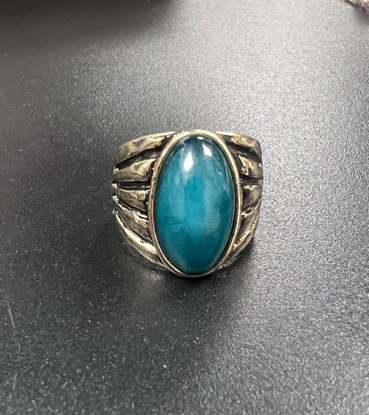 Roaring Twenties Pastel Stone Gold Ring Green
