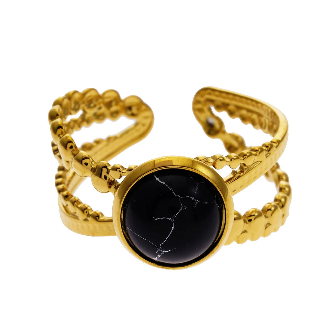 Malaya Black Stone  Ring