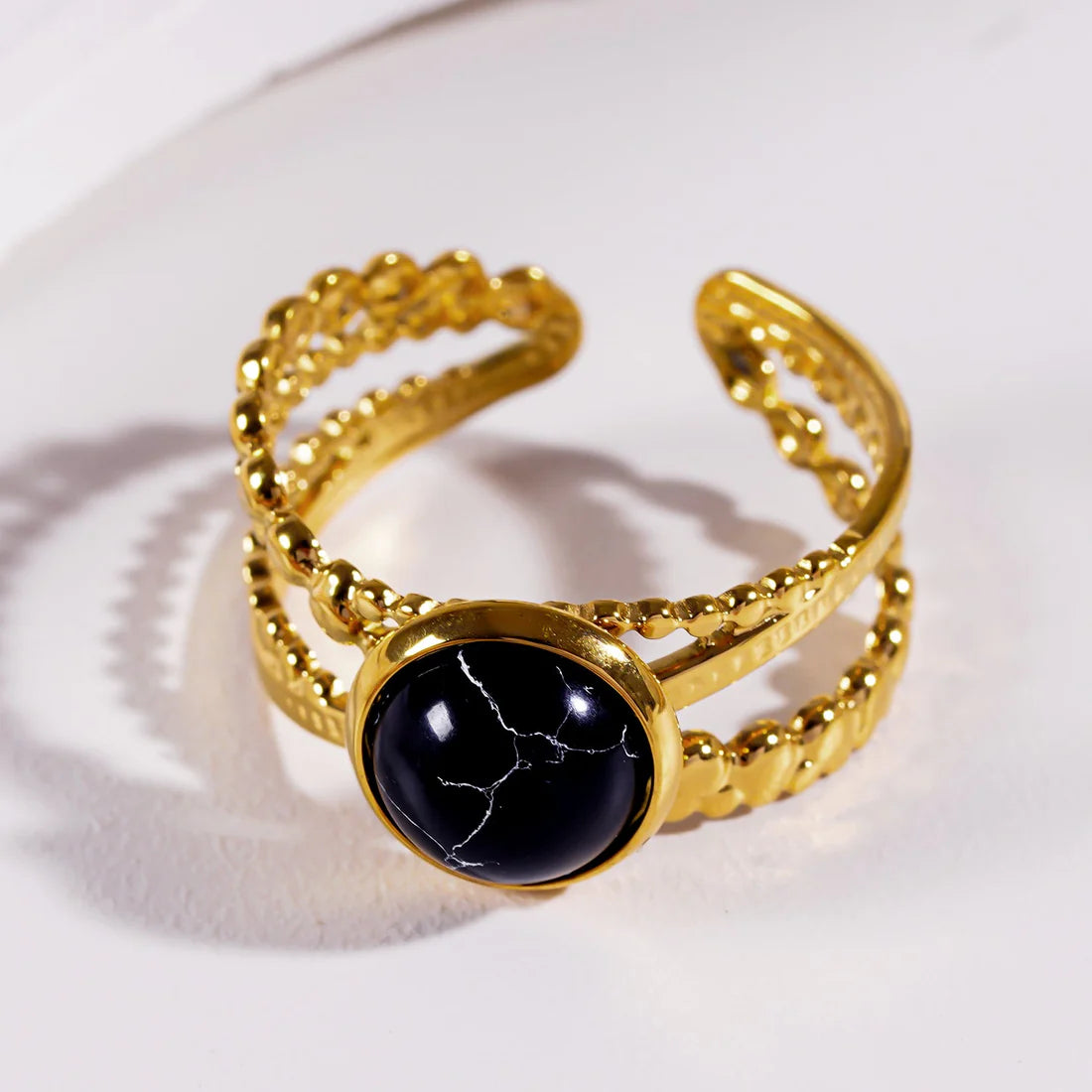 Malaya Black Stone  Ring