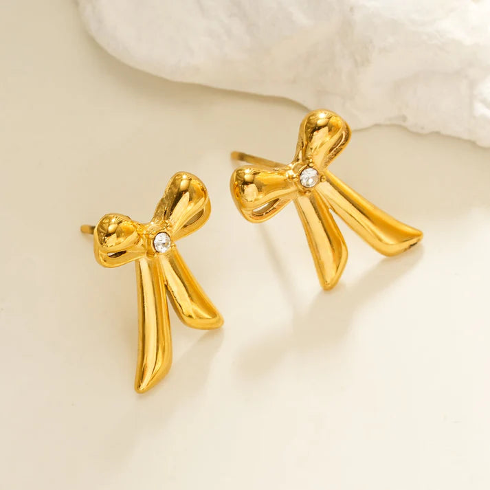 Samantha Bow Gold  Earrings