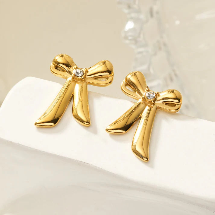 Samantha Bow Gold  Earrings