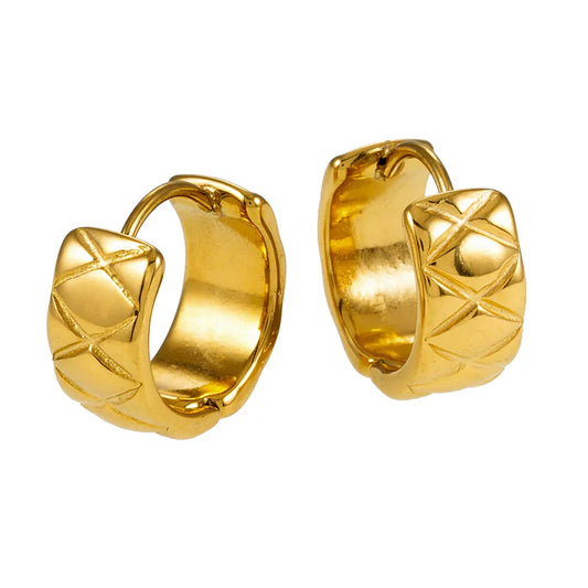 Shelburne Mini Wide Etched hoop earrings
