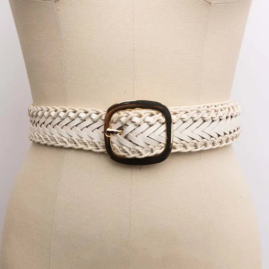 Crochet trimmed woven belt