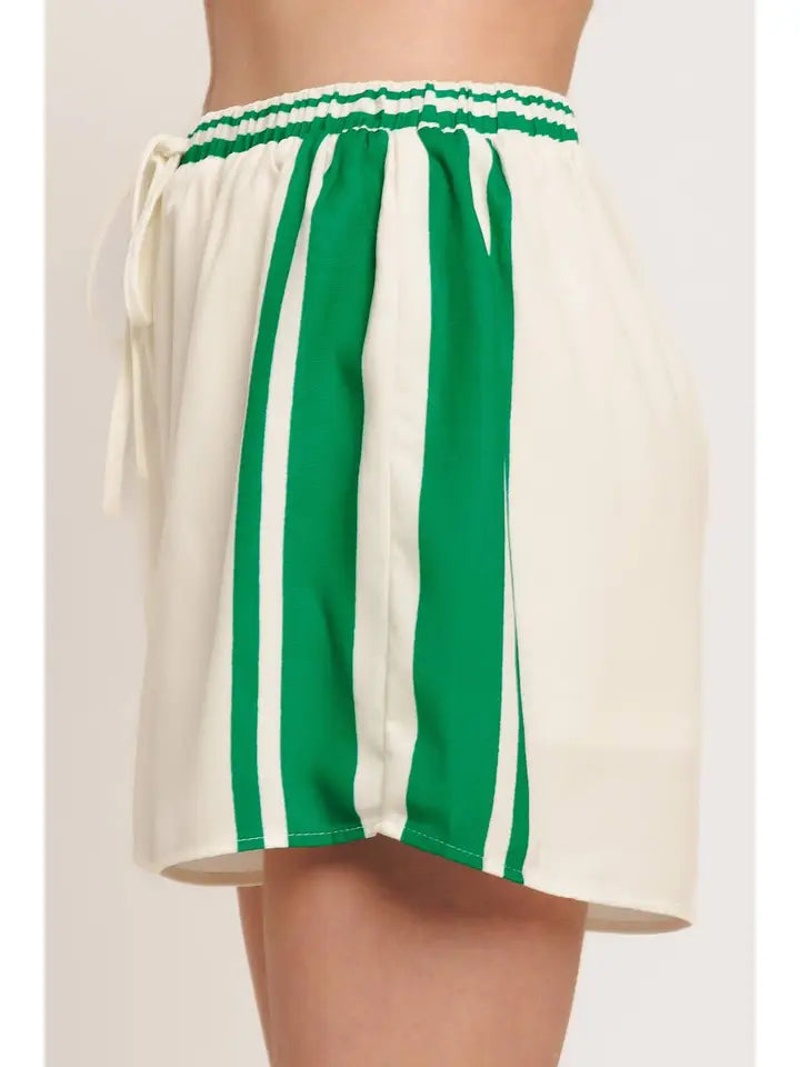 Bold Stripped Green Shorts