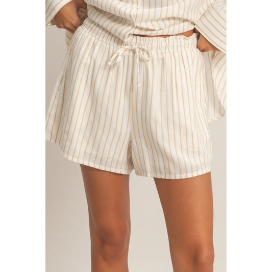 Taupe Stripped Shorts