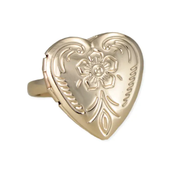 Heart Locket Ring Adjustable