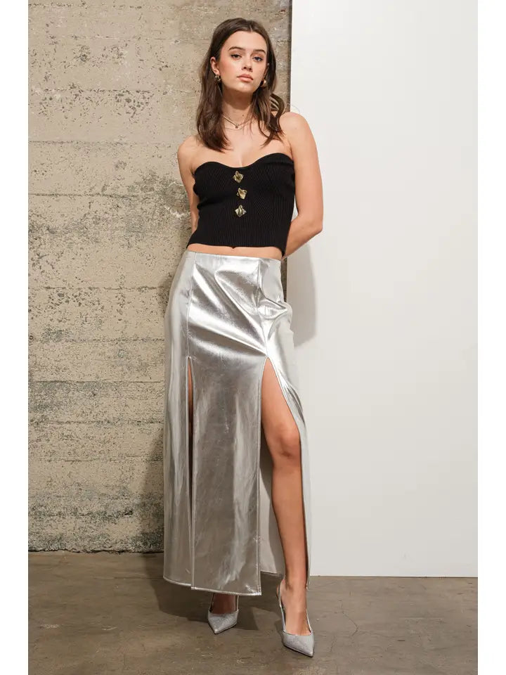 Silver Maxi Skirt