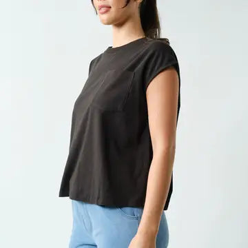 Black Pima Cotton Muscle Tee